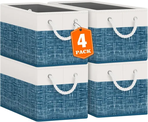 Miniatura 19 de Fab totes Contenedores de almacenamiento [2 unidades], cestas de almacenamiento plegables para organizar juguetes, libros, estantes, armario, caja