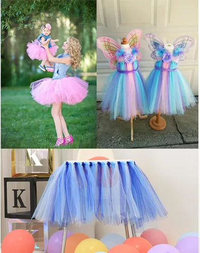 Miniatura 6 de Rollos de tul de 6 pulgadas por 100 yardas (300 pies) de tela de carrete de tul para bricolaje, faldas tutú, bodas, baby shower, manualidades