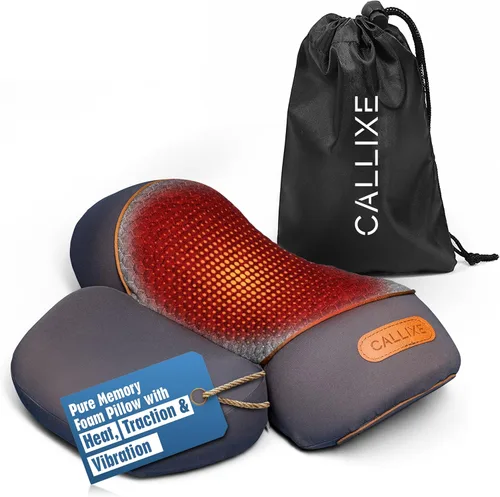 CALLIXE Original TheraPillow – Almohada masajeadora de cuello 3-en-1 con calor y tracción suave | Soporte relajante para el cuello y los hombros con