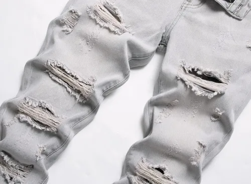 Miniatura 5 de AITITIA - Jeans rasgados de ajuste estándar para hombre