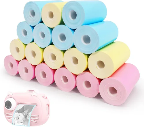 18 rollos de papel de impresión de repuesto de cámara instantánea para niños, impresora térmica de papel fotográfico para cámara instantánea, apto