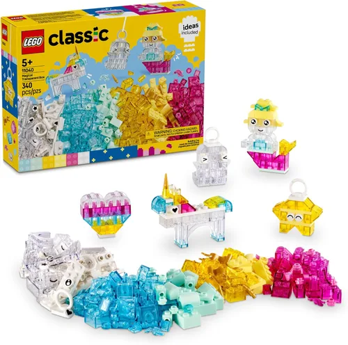 LEGO Caja mágica transparente clásica, juguete de aprendizaje preescolar para niños y niñas, a partir de 5 años, regalo de cumpleaños para niños,