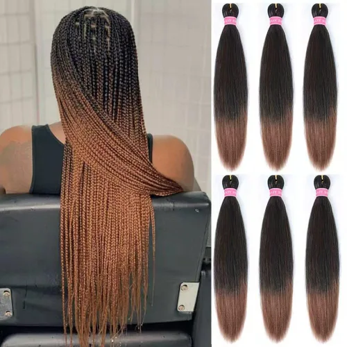 Miniatura 15 de Extensiones de pelo para trenzar, para fácil trenzado profesional, no causa comezón , fibra sintética tejida, trenzas de textura Yaki, extensiones