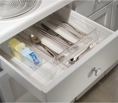 Miniatura 6 de iDesign Organizador de paquetes de plástico y bolsas de té, recipientes de almacenamiento de cocina para azúcar, sal, pimienta, edulcorantes, bolsas
