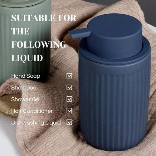Miniatura 7 de INGOFIN Dispensador de Jabón Espumoso Cerámico - Dispensador de Jabón de Mano de 12oz Espumoso para Baño, Dispensador de Platos Moderno y Recargable