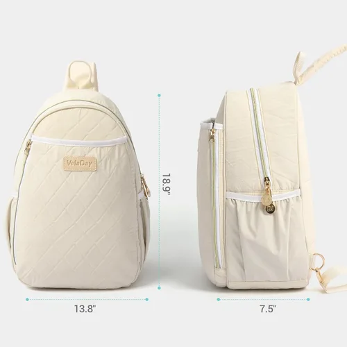 Miniatura 8 de Bolsa de pickleball para mujer, acolchada y elegante, correa de hombro ajustable, 2 compartimentos de almacenamiento para remos, bolas, zapatos