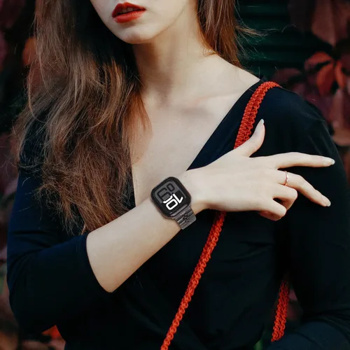 Miniatura 6 de baozai Correas compatibles con Apple Watch de 1.811 in 1.772 in 1.732 in 1.654 in 1.614 in 1.575 in 1.496 in, correa de acero inoxidable con funda