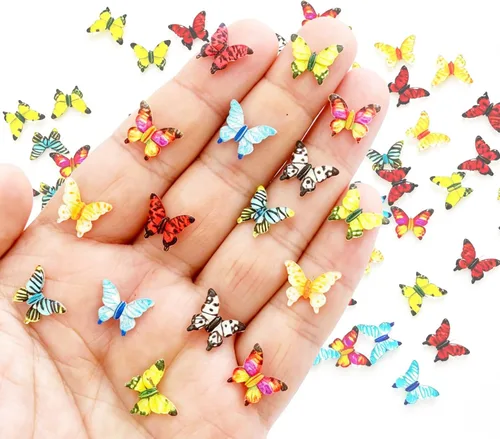220 piezas de mini mariposas de resina en 22 estilos, mariposas pequeñas en miniatura para ocultar figuras de animales de resina diminutas, adornos