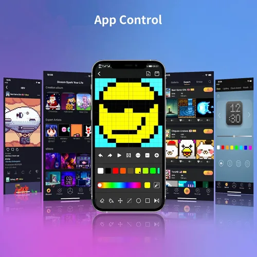 Miniatura 5 de Divoom Panel de visualización de píxeles de luz LED adecuado para barras de luz RGB, control inteligente de aplicación con animación genial