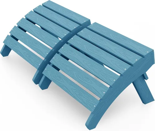 Miniatura 17 de MXIMU Taburete otomano plegable Adirondack para exteriores: Taburete de plástico HIPS para patio, fácil montaje, reposapiés para todo tipo de clima