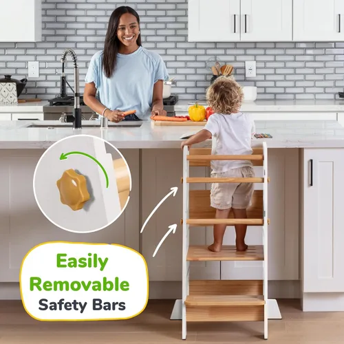 Miniatura 2 de OCODILE Torre de Pie para Niños Pequeños - Taburete Ayudante de Cocina con Altura Ajustable para Niños Pequeños - Taburete de Cocina Ideal para 2