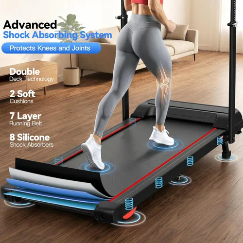 Miniatura 6 de ANCHEER 2025 Caminadora Premium - Caminadora de 3.5 HP con capacidad de peso de 450 libras - 3 niveles de inclinación, diseño plegable, altura