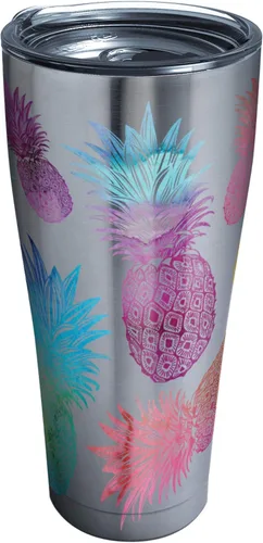 Miniatura 13 de Tervis Vaso aislado de doble pared con estampado de piña en acuarela hecho en Estados Unidos, mantiene las bebidas frías y calientes, 24 onzas