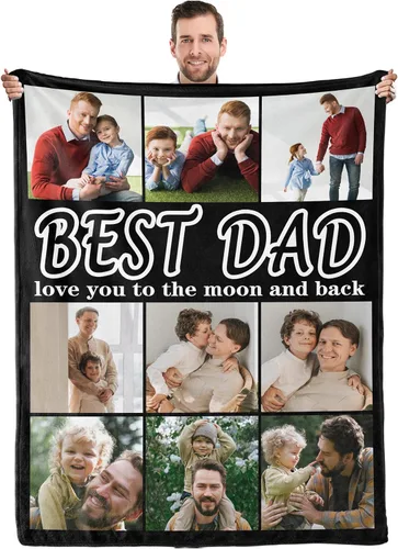 Miniatura 13 de Youltar Regalos para papá, manta personalizada con foto, regalos personalizados para el Día del Padre, regalos de cumpleaños para papá de parte
