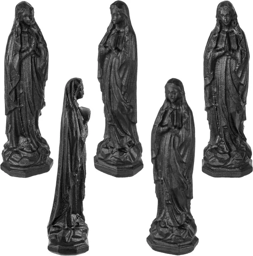Miniatura 5 de mookaitedecor Estatua decorativa de la Virgen María de cristal de obsidiana negra para religiosa y decoración del hogar, 3.465-3.622 in