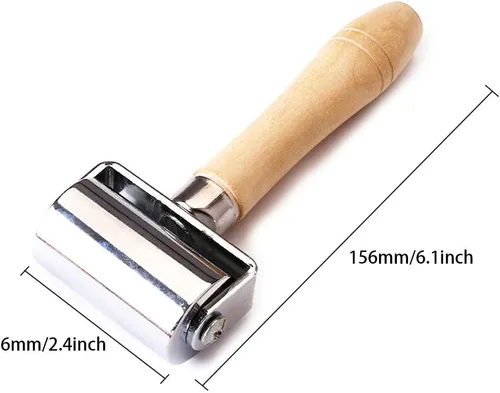 Miniatura 2 de Herramienta de laminación de pegamento de cuero con rodillo de borde de prensa de cuero, herramienta de platina (2.362 in/2.4 pulgadas)