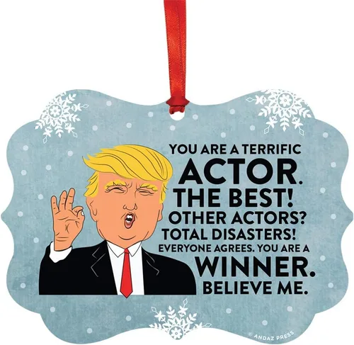 Miniatura 19 de Andaz Press Presidente Donald Trump Fancy Frame Recuerdo Adorno de Navidad Regalo de broma Ejecutivo de Cuenta, 1 paquete, Divertidas Ideas