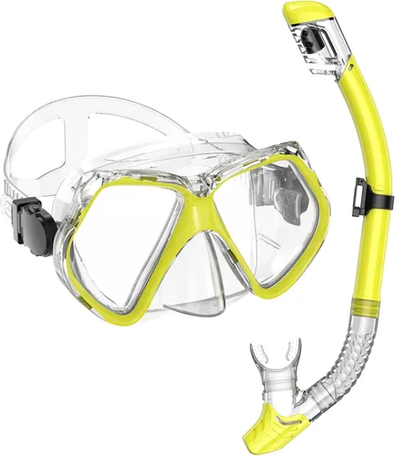 Miniatura 9 de Equipo de esnórquel para adultos, esnórquel seco, juego de máscara para adultos, máscara de buceo, equipo de buceo, gafas de natación con cubierta