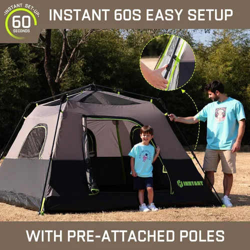 Miniatura 4 de 4/6/8/10 Person Instant Tent, Waterproof Pop Up Tents for Camping with Rainfly, 60 Seconds Easy Setup, Automatic Cabin Tent for Family Camping with