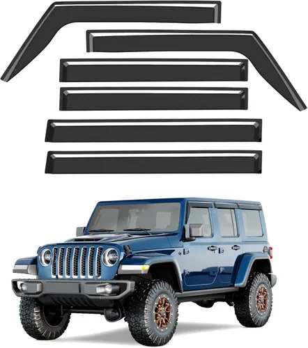 Miniatura 27 de Protectores de lluvia extra gruesos para ventana Chevrolet (Chevy) Silverado GMC Sierra 1500 2500HD 3500HD 3500HD Crew Cab 2019-2026, deflectores