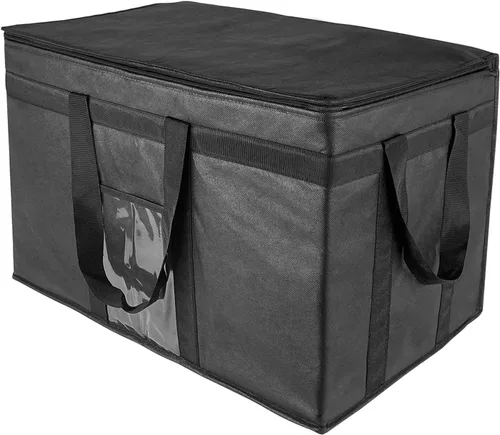 Yalin XXXL - Bolsa térmica grande con aislamiento, enfriador de espuma de poliestireno para mantener los alimentos calientes o fríos, bolsa Negro