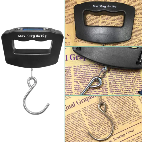 Miniatura 5 de AFUNTA Báscula de equipaje de 110.2 lbs y 0.35 oz, 2 básculas de equipaje digitales de mano para maletas, báscula digital electrónica para colgar
