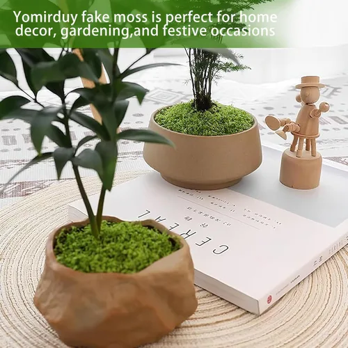 Miniatura 7 de Musgo artificial de 10.5 onzas para plantas de interior, musgo verde sintético en maceta, decoración de jardín
