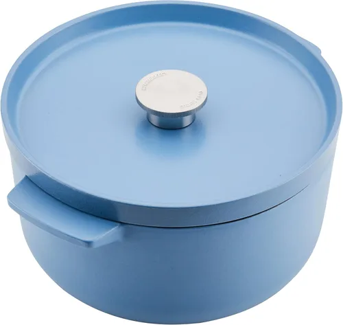 Miniatura 13 de KitchenAid - Horno holandés/cacerola de hierro fundido esmaltado, 6 cuartos de galón, Azul Terciopelo