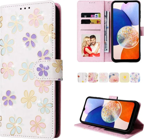 Miniatura 32 de UEEBAI Funda tipo billetera para Samsung Galaxy A16 4G/5G, cubierta de cuero PU con soporte, bloqueo RFID, funda flip con ranuras para tarjetas