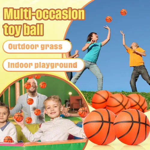 Miniatura 4 de Civaner 20 unidades de mini baloncesto de fútbol para niños de 4 pulgadas inflables de goma pequeñas de baloncesto, regalos para niños pequeños