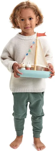 Miniatura 7 de Tender Leaf Toys - Sailaway Boat - Juego educativo de barco de vela de madera con 2 figuras de animales para niños, promueve el juego imaginativo
