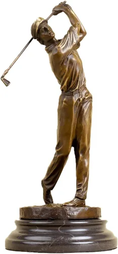 Miniatura 12 de Escultura de golfista Estatua de bronce Estatua de golf Escultura Golfista Decoración Artes Regalos Centro de mesa Estatua del hogar Chica golfista