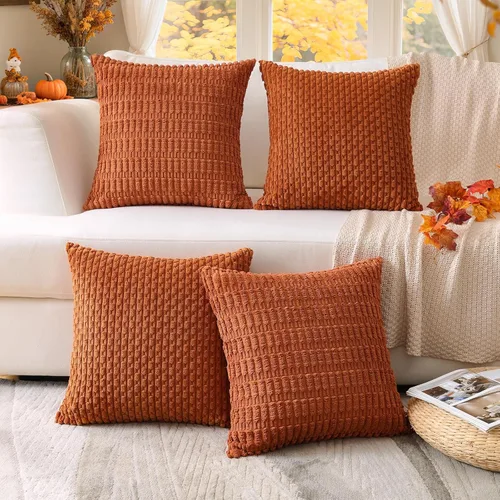 Miniatura 11 de OTOSTAR Juego de 4 fundas de almohada decorativas bohemias de otoño de 16 x 16 pulgadas para sofá cama, decoración del hogar en otoño, funda