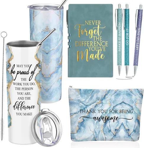 Miniatura 12 de Domensi Juego de 6 Piezas de Regalo de Agradecimiento para Empleadas Mujeres Regalo de Navidad de Agradecimiento May You Be Proud Vaso Térmico de 20