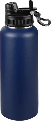 Miniatura 32 de Botella de agua aislada de 22 onzas, tapa 2 en 1 a prueba de fugas (sorbo/pajilla) + asa, botella de acero inoxidable para deportes, viajes, trabajo