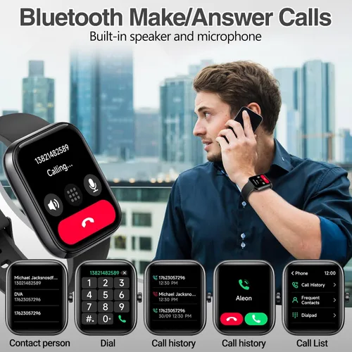 Miniatura 2 de Reloj inteligente para mujeres y hombres con llamada Bluetooth, reloj inteligente integrado con Alexa, reloj de fitness con dial DIY de 1.83