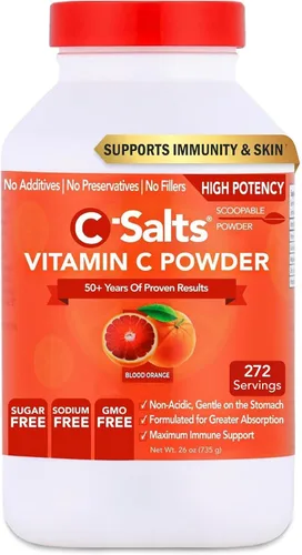 Miniatura 10 de C-Salts Suplemento de Vitamina C en Polvo - 100% Puro Vitamina C Amortiguada de Alta Dosis para Apoyo Inmunológico - Orgánico, Sin Azúcar, Vegano
