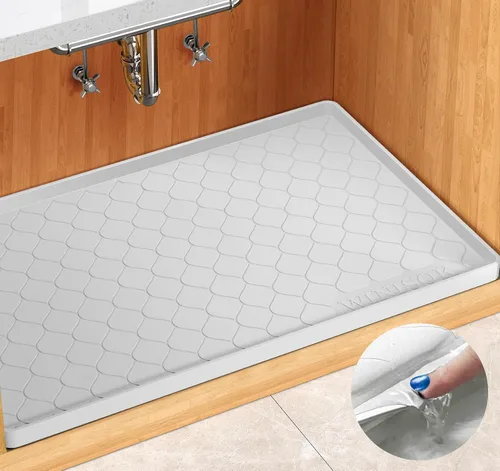 Miniatura 9 de Winisok Alfombrilla de silicona para debajo del fregadero de 19 x 19 pulgadas, artículos esenciales de cocina y artilugios, forro de estante