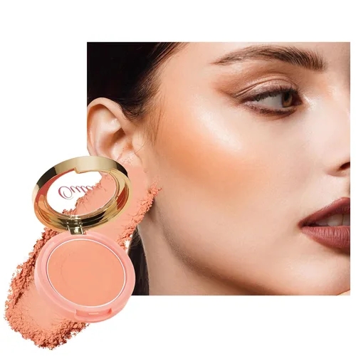 Miniatura 11 de Oulac Polvo de maquillaje de rubor marrón ciruela, mezcla de rubor en crema de color rico, piel bronceada mate natural, vegano y libre de crueldad