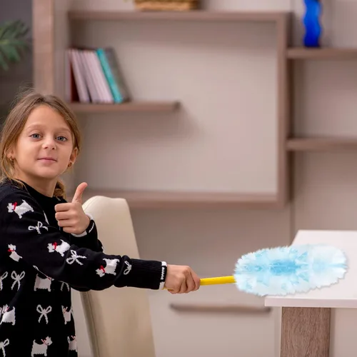 Miniatura 2 de Vesici 150 piezas de repuesto de plumero compatibles con Swiffer Dusters, repuesto desechable a granel grueso con 1 mango resistente para limpieza