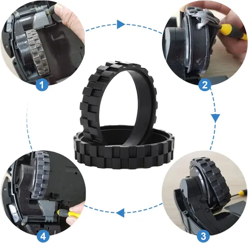 Miniatura 7 de Neumático de repuesto compatible con IRobot Roomba Wheels Series 500, 600, 700, 800, 900 e I3, I6, I7, E5, E6, J9 Neumático antideslizante de alta
