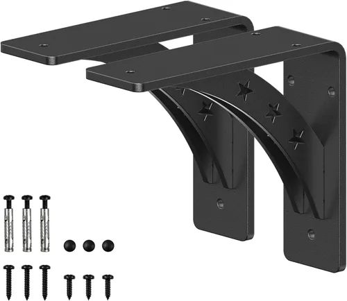 Miniatura 8 de Soportes de estante resistentes de 7 x 6 pulgadas, carga máxima de 900 libras, soportes de metal de aleación de alta calidad (juego de 2) soportes