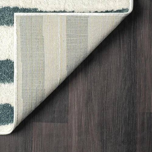 Miniatura 5 de Abani Deco Collection - Alfombra de área, diseño de líneas modernas crema/verde, 6 x 9 pies, fácil de limpiar, duradera para niños y mascotas,