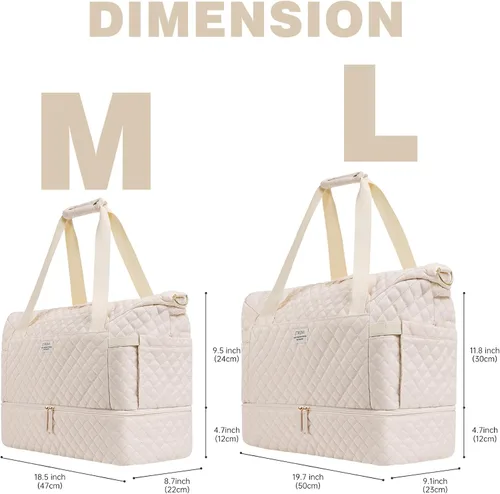 Miniatura 2 de Bolsos Weekender para mujer, Beige, Bolsa de viaje