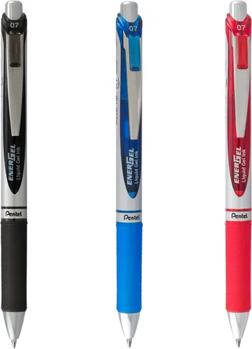 Miniatura 2 de Pentel EnerGel RTX RT (BL77PC12M1) Pluma de gel líquido, con punta metálica media, de 0.7 milímetros, con tinta surtida. Caja de 12