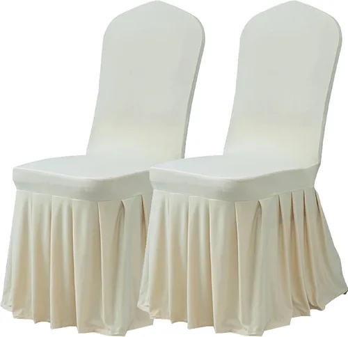 Miniatura 25 de Dimatic Juego de 2 fundas elásticas para sillas de comedor, fundas Parsons con falda, de elastano súper ajuste, funda protectora de asiento para Azul