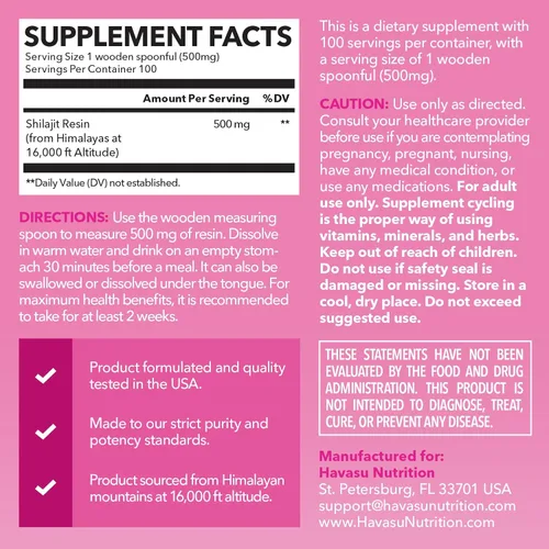 Miniatura 2 de Himalayan Shilajit para mujeres con ácido fúlvico, ácido húmico y más de 80 oligominerales – 500 mg de resina Shilajit de grado dorado de 16.000