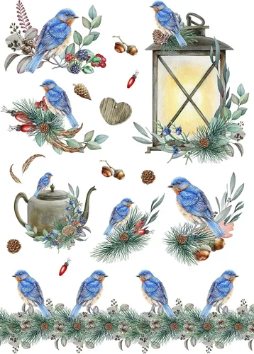 Miniatura 7 de Papel de arroz para Decoupage A4 Feliz Navidad (Cara de Papá Noel Rosa - 2 hojas)