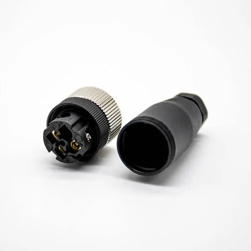 Miniatura 5 de Elecbee Conector de cable M12 Circular Impermeable Enchufe de Aviación Terminación de Tornillo Instalable en Campo Desapantallamiento Recto
