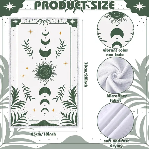 Miniatura 2 de Zubebe Paquete de 6 toallas de cocina bohemias de 18 x 28 pulgadas, toallas de cocina absorbentes con diseño de hongos y luna celestial, regalos